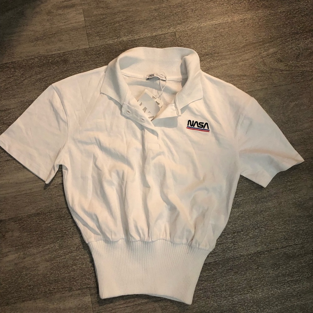 NWT Zara polo shirt featuring the NASA logo  S